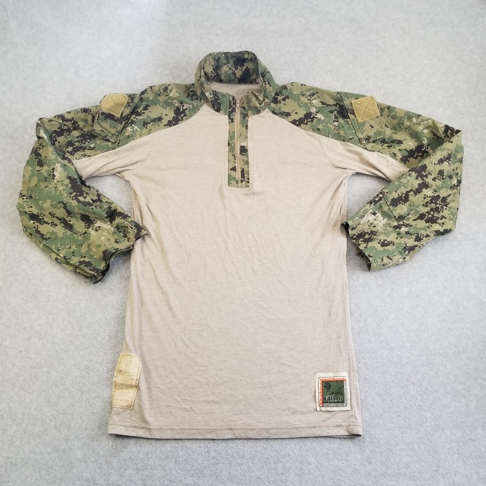 Small Regular US Navy Combat Shirt AOR2 Frog Type III FR Fire Ensemble Desert